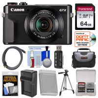 Canon PowerShot G7 X Mark II Wi-Fi Digital Camera with 64GB Card + Case + Battery & Charger + Tripod + Kit