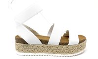 Soda Clip Womens Casual Espadrilles Trim Flatform Studded Wedge (11, White S)
