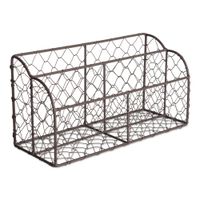 Home Traditions Rustic Farmhouse Chicken Wire Letter Holder with Two Slots for Home or Office to Sort and Organize in-Coming or Out-Going Letters and Bills