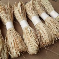 Natural Raffia Grass Bundle Dry Straw Paper Gift Wrap Candy Box Wedding Party Decor Invitation Gift Card Packing Rope Flower Wraping Rustic Decor DIY Crafts Supplies (2 Rolls)