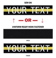 Northern Safari Custom Uniform Name Tape 24 Hr Ship Black-Yellow Line 5 Inch Text and Logo Sew