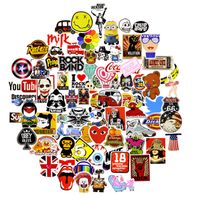 COMKI Cool Vinyls Graffiti Decoration Stickers (100pcs No-Duplicate),Scrub Surface Fashion for Guitar Laptops,Books,Desktop,PC,Skateboards,Luggage,Cars,Bumpers,Bikes,Bicycles(Collection_Modern Era)