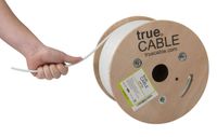 Cat6 Riser (CMR), 500ft, White, 23AWG 4 Pair Solid Bare Copper, 550MHz, ETL Listed, Unshielded Twisted Pair (UTP), Bulk Ethernet Cable, trueCABLE