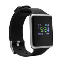 Blood Pressure Monitor Bluetooth OLED Smart Watch Band Bracelet Activity Tracker Heart Rate Pedometer 0.95inch Black Bebinca