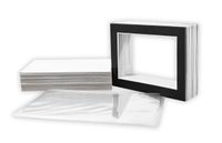 Golden State Art, Pack of 25 Black Pre-Cut 5x7 Picture Mat for 4x6 Photo with White Core Bevel Cut Mattes Sets. Includes 25 High Premier Acid Free Matts & 25 Backing Backers Board & 25 Clear Bags