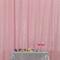 Eternal Beauty Pink Sequin Wedding Backdrop Photography Background Party Curtain, 7Ft X 7Ft