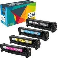 Do it Wiser Compatible Toner Cartridge Replacement for HP 305A 305X CE410X CE411A CE412A CE413A HP Laserjet Pro 400 Color MFP M451nw,M451dn, M451dw, MFP M475dn, Pro 300 Color MFP M375nw - 4 Pack