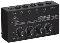 Behringer Microamp HA400 Ultra-Compact 4-Channel Stereo Headphone Amplifier
