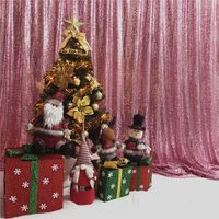 TRLYC Rose Pink Sequin Curtain Backdrop 2FT by 8FT