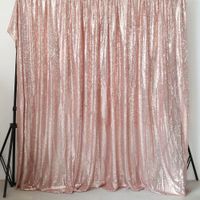 GFCC Wedding Sequin Backdrop, Rose Gold 8ftx8ft Sparkly Photography Backdrop