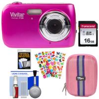 Vivitar ViviCam S126 Digital Camera (Pink) with 16GB Card + Case + Kit