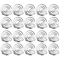 Novelty Place Ring Shape Place Card Holder(20Pcs) Ring Shape - Mini Silvery Metal Swirl Loop Clips 1.3" Diameter - Tabletop Number Holder for Wedding Party, Office Memo Note, Restaurant Menu