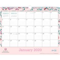 Blue Sky 2020 Monthly Wall Calendar, Twin-Wire Binding, 15" x 12", Garden Flower