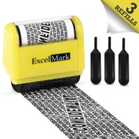 ExcelMark Rolling Identity Theft Guard Stamp (Identity Theft Roller Stamp with Refill Ink Set)