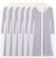 6 Pack - Simplehouseware 50-Inch Translucent Garment Bags with Zipper for Suits, Dresses, Costumes, Uniforms