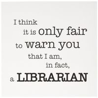 3dRose I think it is only fair to warn you that I am in fact a librarian - Greeting Cards, 6 x 6 inches, set of 12 (gc_157427_2)