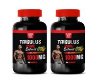 Testosterone Booster Pills for Men - TRIBULUS Pure Extract 1000MG - tribulus Extra Strength - 2 Bottles 200 Capsules