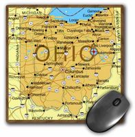 3dRose LLC 8 x 8 x 0.25 Inches Mouse Pad, Framed Map of Ohio (mp_39042_1)