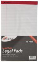 Ampad 20-363 Efficiency Perforated Pads, Legal Size, White, Legal Ruling, 50 Sheets Per Pad, 12 Per Pack
