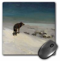 3dRose LLC 8 x 8 x 0.25 Inches Mouse Pad, Vintage 1915 The Snow Wolf by A Wierusz - Kowalski (mp_52285_1)