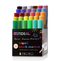 GOTIDEAL Liquid Chalk Markers, 30 colors Premium Window Chalkboard Neon Pens, Including 4 Metallic Colors, Painting and Drawing for Kids and Adults, Bistro & Restaurant, Wet Erase - Reversible Tip