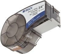 Brady M21-750-423 21' Length, 0.75" Width, B-423 Permanent Polyester, Black On White Color, BMP 21 Mobile Printer ID PAL And LABPAL Printer Label