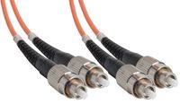 Amphenol FO-PLDUALFCX2-002 FC-FC Duplex Multimode Fiber Optic Patch Cable, 50/125 OM2, OFNP, 2 m, 6.6', Orange