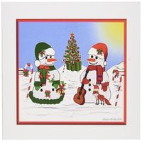 3dRose Musical Snowmen - Greeting Cards, 6 x 6 inches, set of 12 (gc_6488_2)