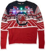 FOCO NCAA South Carolina Gamecocks Mens Light Up Bluetooth Speaker Sweaterlight Up Bluetooth Speaker Sweater, Team Color, Large