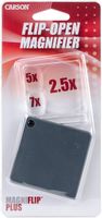 Carson GN-44 Magniflip Plus 2.5X/5X/7X Flip-Open Magnifier with Built-in Protective Case