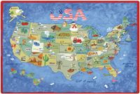IMAGINE WORK SURFACE Huge Ultra-Thin 24" x 36" Non-Slip Desk Pad Made in USA - USA Map