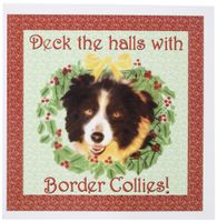 3dRose Deck the Halls with Border Collies - Greeting Cards, 6 x 6 inches, set of 6 (gc_11973_1)
