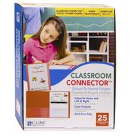 C-Line Classroom Connector School-to-Home Folders, Orange, 25 per Box (32002)