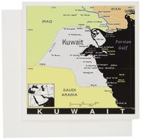 3dRose Modern Map of Kuwait in Vivid Color Greeting Cards, Set of 6 (gc_159776_1)