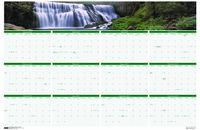 House of Doolittle Earthscapes Waterfalls Laminated Write-On/Wipe-Off Wall Planner, January 2015 to December 2015, 24 x 37 Inches, Recycled (HOD397)
