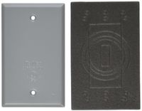 TayMac BC100S Weatherproof Metallic Device Cover, Blank, Single Gang, Gray