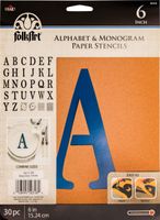 FolkArt 50318 Plaid Stencil Folk-Art Paper Alphabet & Monogram Serif 6", 6"
