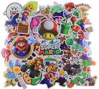 Cartoon Stickers[100pcs], Mario Stickers, Vinyl Sticker for Laptop Water Bottle Guitar Bike Car Motorcycle Bumper Luggage Skateboard Graffiti, Cute Decals, Best Gift for Kids,Children,Teen