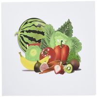 3dRose Image of Assorted Fruits and Vegetables in Colorful Format Greeting Cards, Set of 6 (gc_180324_1)