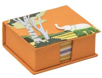 Mr. Ellie Pooh Handmade Elephant Embossed Orange Poo Paper Note Box with Recycled Note Paper