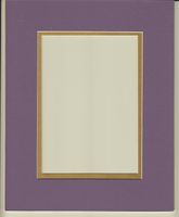 Pack of 5 11x14 Purple & Gold Double Picture Mats Cut for 8x10 Pictures