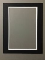 Pack of 5 11x14 Black and White Double Picture Mats Mattes Matting Cut for 8x12 Pictures