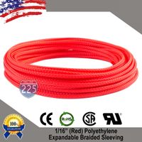 5 FT 1/16" 1.5mm Red Expandable Wire Cable Braided Sleeving Sheathing Loom Tubing US