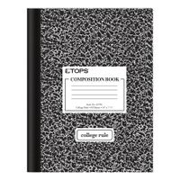 TOPS Composition Book, 10" x 7-7/8", College Rule, Black Marble Cover, 80 Sheets (63798)
