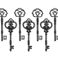 Makhry Mixed 20 Extra Large Gunblack Finish Skeleton Keys Rustic Key for Wedding Decoration Favor(Gunblack)