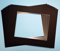 Pack of 10 BLACK 16x20 Picture Mats Matting with White Core Bevel Cut for 11x14 Pictures