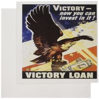 3dRose Vintage Victory Loan with American Eagle Advertising Poster - Greeting Cards, 6 x 6 inches, set of 12 (gc_149438_2)