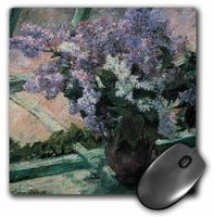 3Drose LLC 8 X 8 X 0.25 Inches Mouse Pad, Lilacs in a Window by Mary Cassatt Impresionist (Mp_126443_1)
