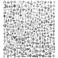 JIALEEY 300 PCS Wholesale Bulk Lots Jewelry Making Charms Mixed Smooth Tibetan Silver Alloy Charms Pendants DIY for Necklace Bracelet Jewelry Making and Crafting