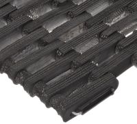 Durable Durite Recycled Tire-Link Outdoor Entrance Mat, Straight Weave, 14" x 22", Black